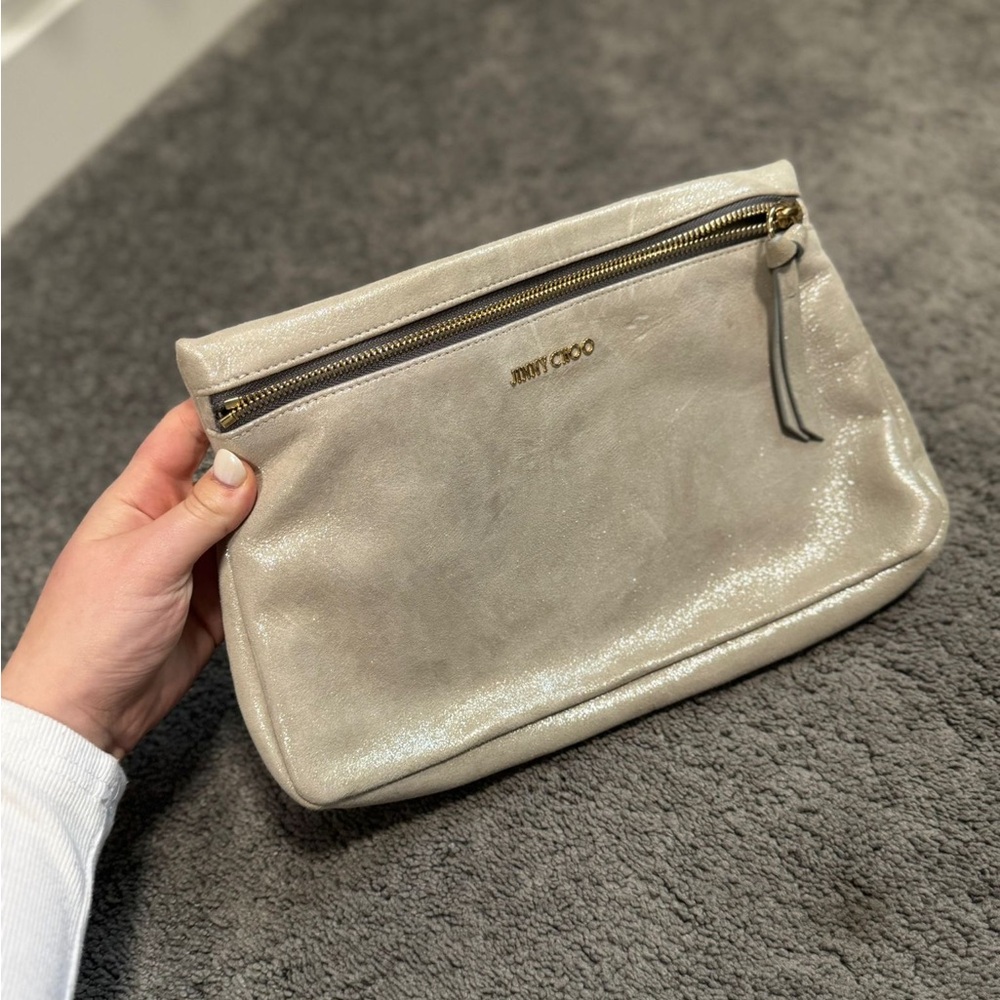 Jimmy Choo Shimmering Silver Clutch